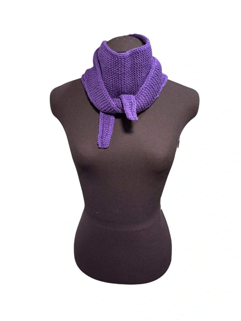 Sophie Purple Cashmere Scarf Womens Handmade Knit Neck Warmer Soft Cozy Gift
